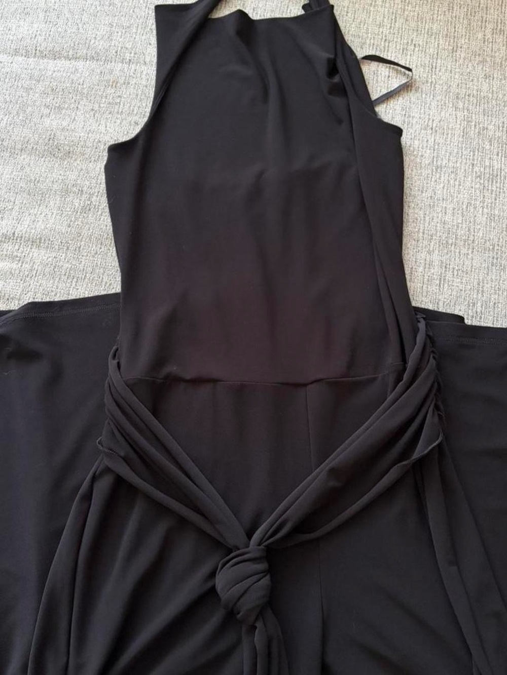 White House Black Market Black One-Shoulder Knot-Front Dress